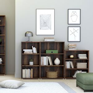 Latitude Run Belniak Tall Narrow Bookcase in Vintage Oak Brown (2 Shelves) 111"H x 54.60"W x 34"D Latitude Run Belniak Tall Narrow Bookcase in Vintage Oak Brown (2 Shelves) 111"H x 54.60"W x 34"D