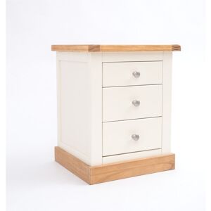 August Grove Calvin 3 Drawer Bedside Table Brown/Off White/Silver 56cm H X 45cm W August Grove Calvin 3 Drawer Bedside Table Brown/Off White/Silver 56cm H X 45cm W