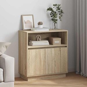 Metro Sideboard With LED 71 X 34.5 X 75 Cm Engineered Wood Sonoma Oak 75cm H X 71cm W X 34.5cm D Metro Sideboard With LED 71 X 34.5 X 75 Cm Engineered Wood Sonoma Oak 75cm H X 71cm W X 34.5cm D