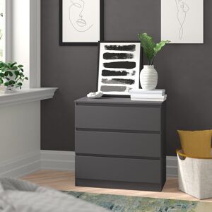 Zipcode Design Braunstein 3 Drawer Chest Grey 77cm H X 80cm W X 40cm D Zipcode Design Braunstein 3 Drawer Chest Grey 77cm H X 80cm W X 40cm D