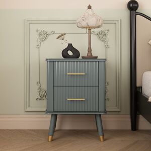 Fairmont Park Shruti Solid + Manufactured Wood Bedside Table Grey 60cm H X 45cm W X 36cm D Fairmont Park Shruti Solid + Manufactured Wood Bedside Table Grey 60cm H X 45cm W X 36cm D