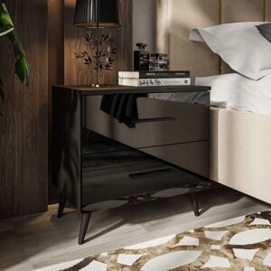 George Oliver Ovolo 2 Drawer Bedside Table Black 55cm H X 55cm W X 37cm D George Oliver Ovolo 2 Drawer Bedside Table Black 55cm H X 55cm W X 37cm D