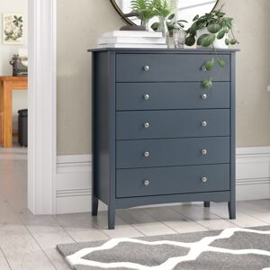 Lark Manor Noa 5 Drawer Chest of Drawers, painted finish Dark Blue 101.2cm H X 83cm W X 43cm D Lark Manor Noa 5 Drawer Chest of Drawers, painted finish Dark Blue 101.2cm H X 83cm W X 43cm D