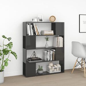 Ebern Designs Cashden Bookcase High Gloss Grey 124.5cm H X 100cm W X 24cm D Ebern Designs Cashden Bookcase High Gloss Grey 124.5cm H X 100cm W X 24cm D