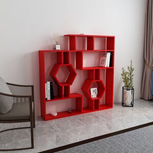 Zipcode Design Swenson Bookcase Red 134cm H X 134cm W X 22cm D Zipcode Design Swenson Bookcase Red 134cm H X 134cm W X 22cm D