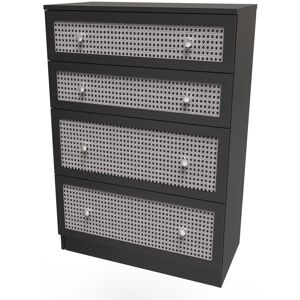 Brayden Studio Fully Assembled Afandor 4 - Drawer Chest of Drawers Smooth Black 107.5cm H X 76.5cm W X 41.5cm D Brayden Studio Fully Assembled Afandor 4 - Drawer Chest of Drawers Smooth Black 107.5cm H X 76.5cm W X 41.5cm D