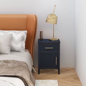 Marlow Home Co. Amanraj Solid + Manufactured Wood Bedside Table Grey 55cm H X 40cm W X 36cm D Marlow Home Co. Amanraj Solid + Manufactured Wood Bedside Table Grey 55cm H X 40cm W X 36cm D