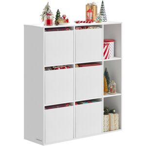 Latitude Run HOME Superfast Toolless Assembly, Bookshelf, Cube Storage, Cube Bookcase Unit, 9 Compartments, 6 Fabric Drawers, 27 X 83 X 91.8 Cm, Snow White White 91.8cm H X 83cm W X 10.6cm D Latitude Run HOME Superfast Toolless Assembly, Bookshelf, Cube Storage, Cube Bookcase Unit, 9 Compartments, 6 Fabric Drawers, 27 X 83 X 91.8 Cm, Snow White White 91.8cm H X 83cm W X 10.6cm D