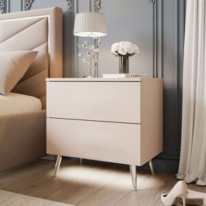 George Oliver Nassawadox 55cm W Metal Bedside Table Cashmere/silver 55cm H X 55cm W X 37cm D George Oliver Nassawadox 55cm W Metal Bedside Table Cashmere/silver 55cm H X 55cm W X 37cm D