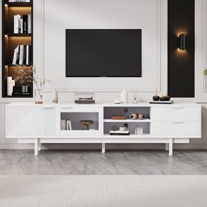Latitude Run 200cm Tv Cabinet With 2 Doors And 2 Drawers For Tvs Up To 80" White 85" Latitude Run 200cm Tv Cabinet With 2 Doors And 2 Drawers For Tvs Up To 80" White 85"