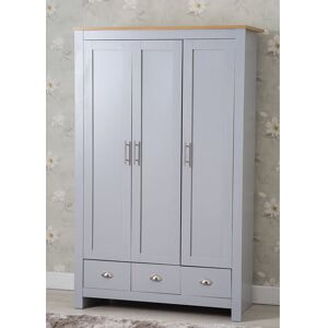 Marlow Home Co. Annieruth 3 Door Wardrobe Grey 180cm H X 79cm W X 50cm D Marlow Home Co. Annieruth 3 Door Wardrobe Grey 180cm H X 79cm W X 50cm D