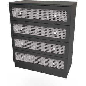 Latitude Run Fully Assembled Norvelt 4 - Drawer Chest of Drawers Smooth Black 88.5cm H X 76.5cm W X 41.5cm D Latitude Run Fully Assembled Norvelt 4 - Drawer Chest of Drawers Smooth Black 88.5cm H X 76.5cm W X 41.5cm D