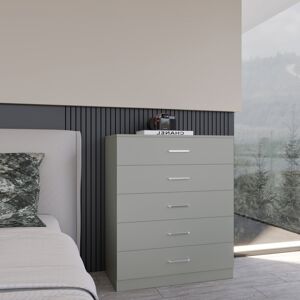 17 Stories Sumrah 5 DRAWER CHEST Light Grey 90.5cm H X 75cm W X 36cm D 17 Stories Sumrah 5 DRAWER CHEST Light Grey 90.5cm H X 75cm W X 36cm D