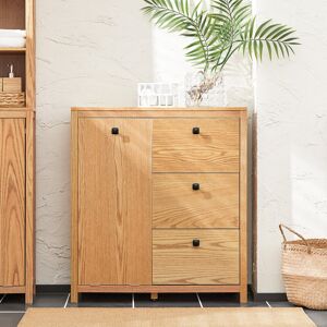 Latitude Run Agostini 80Cm W x 90Cm H x 35Cm D Freestanding Bathroom Cabinet Natural 90cm H X 80cm W X 35cm D Latitude Run Agostini 80Cm W x 90Cm H x 35Cm D Freestanding Bathroom Cabinet Natural 90cm H X 80cm W X 35cm D