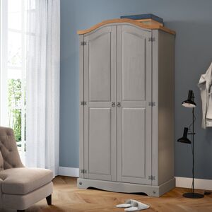 Brambly Cottage Bridewell 2 Door Wardrobe Grey 190cm H X 100cm W X 51cm D Brambly Cottage Bridewell 2 Door Wardrobe Grey 190cm H X 100cm W X 51cm D