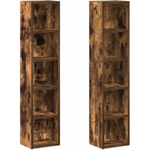 17 Stories CD Multimedia Storage Rack Smoked Oak 93.5cm H X 21cm W X 16cm D 17 Stories CD Multimedia Storage Rack Smoked Oak 93.5cm H X 21cm W X 16cm D