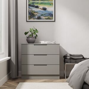 Ebern Designs Milan 3 Drawer Chest in White Gloss & White (Ready Assembled) Dusk Grey 70cm H X 74cm W X 39cm D Ebern Designs Milan 3 Drawer Chest in White Gloss & White (Ready Assembled) Dusk Grey 70cm H X 74cm W X 39cm D