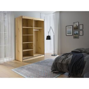 17 Stories Janaka 2 Door Sliding Wardrobe Artisan Oak/Black 216cm H x 150cm W x 65cm D 17 Stories Janaka 2 Door Sliding Wardrobe Artisan Oak/Black 216cm H x 150cm W x 65cm D