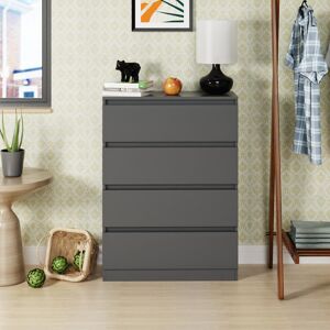 Ebern Designs Delone 4 Drawer 70Cm W Chest of Drawers Nightstand Bedside Cabinet Dark Grey 95.5cm H X 70cm W X 40cm D Ebern Designs Delone 4 Drawer 70Cm W Chest of Drawers Nightstand Bedside Cabinet Dark Grey 95.5cm H X 70cm W X 40cm D