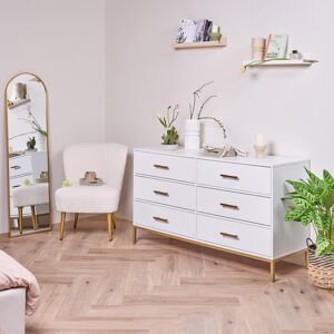 Fairmont Park Agna White Chest Of Drawers - 6 Drawer White 78cm H X 140cm W X 45cm D Fairmont Park Agna White Chest Of Drawers - 6 Drawer White 78cm H X 140cm W X 45cm D