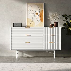 Ebern Designs 6-Drawer Accent Cabinet White 88cm H X 140cm W X 40cm D Ebern Designs 6-Drawer Accent Cabinet White 88cm H X 140cm W X 40cm D