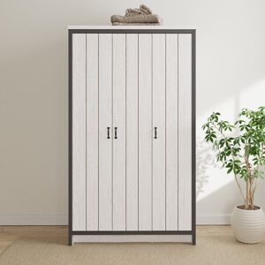 Borough Wharf Rines 3 Door Wardrobe White 182cm H X 106cm W X 52cm D Borough Wharf Rines 3 Door Wardrobe White 182cm H X 106cm W X 52cm D