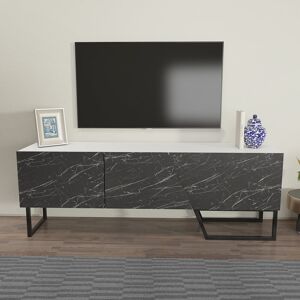 Metro Sthilaire TV Stand for TVs up to 60" White/Black Marble 60" Metro Sthilaire TV Stand for TVs up to 60" White/Black Marble 60"
