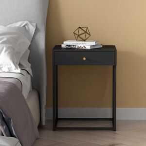 Mercury Verona 1 Drawer Bedside Table Black 55cm H X 43cm W X 41cm D Mercury Verona 1 Drawer Bedside Table Black 55cm H X 43cm W X 41cm D