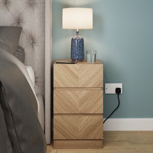 Alpen Home Kascha 3 Drawer Bedside Table Euro Oak 60.1cm H X 35cm W X 39.8cm D Alpen Home Kascha 3 Drawer Bedside Table Euro Oak 60.1cm H X 35cm W X 39.8cm D