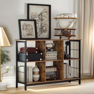 Borough Wharf Adalaina Rustic Industrial 80 H x 120 W Bookcase Bookshelf with Storage Shelves Living Room Black;Brown 80cm H X 120cm W X 33cm D Borough Wharf Adalaina Rustic Industrial 80 H x 120 W Bookcase Bookshelf with Storage Shelves Living Room Black;Brown 80cm H X 120cm W X 33cm D