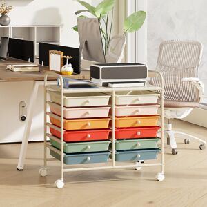 Rebrilliant 12 Drawer Storage Drawer Pink/Teal/Orange/Red/White/Blue 63cm H X 63cm W X 37cm D Rebrilliant 12 Drawer Storage Drawer Pink/Teal/Orange/Red/White/Blue 63cm H X 63cm W X 37cm D