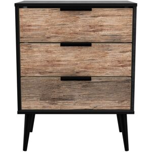 George Oliver Fully Assembled Berryhill 3 Drawer 57.5Cm W Chest of Drawers Oak/Black 74cm H X 57.5cm W X 39.5cm D George Oliver Fully Assembled Berryhill 3 Drawer 57.5Cm W Chest of Drawers Oak/Black 74cm H X 57.5cm W X 39.5cm D