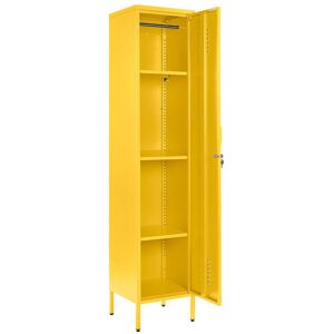 Borough Wharf Farranshane Metal Locker Industrial Retro Tall Slim Storage Shoe Chest Rack Yellow 38.48cm W X 38.48cm D Borough Wharf Farranshane Metal Locker Industrial Retro Tall Slim Storage Shoe Chest Rack Yellow 38.48cm W X 38.48cm D
