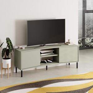 Latitude Run Frem Modern Curved TV Stand 2 Door Unit Green 58" Latitude Run Frem Modern Curved TV Stand 2 Door Unit Green 58"