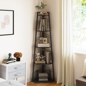 Rio Modern Floorstanding Corner Bookcase Black 160cm H X 35cm W Rio Modern Floorstanding Corner Bookcase Black 160cm H X 35cm W