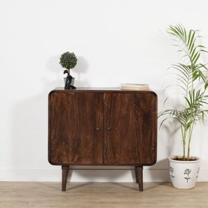 George Oliver Burnam Solid Wood 2 - Door Accent Cabinet Dark Brown 80cm H X 85cm W X 35cm D George Oliver Burnam Solid Wood 2 - Door Accent Cabinet Dark Brown 80cm H X 85cm W X 35cm D