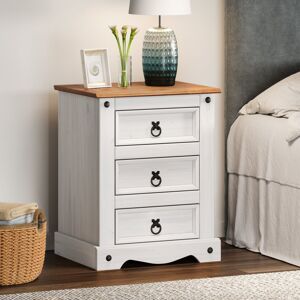 Brambly Cottage Corona White Medium 3 Drawer Bedside White 64cm H X 45cm W X 35cm D Brambly Cottage Corona White Medium 3 Drawer Bedside White 64cm H X 45cm W X 35cm D