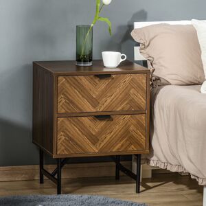 Rio Bedside Table Side Cabinet Storage Unit With Metal Handles Walnut Brown 61cm H X 48cm W X 39.5cm D Rio Bedside Table Side Cabinet Storage Unit With Metal Handles Walnut Brown 61cm H X 48cm W X 39.5cm D