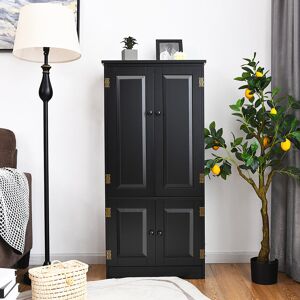 Rosalind Wheeler Tonawanda 2 -Door 3 -Shelf Storage Cabinet Black 123cm H X 59cm W X 32cm D Rosalind Wheeler Tonawanda 2 -Door 3 -Shelf Storage Cabinet Black 123cm H X 59cm W X 32cm D