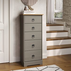 Breakwater Bay Solid Wood 5 - Drawer Rectangle Accent Chest Grey 103.9cm H X 43.2cm W X 31.8cm D Breakwater Bay Solid Wood 5 - Drawer Rectangle Accent Chest Grey 103.9cm H X 43.2cm W X 31.8cm D