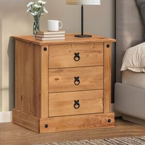 Brambly Cottage Bridewell 3 Drawer Bedside Table Antique Wax 54cm H X 52cm W X 38cm D Brambly Cottage Bridewell 3 Drawer Bedside Table Antique Wax 54cm H X 52cm W X 38cm D