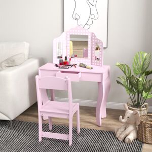 Harriet Bee Bowmanville Dressing Table with Mirror Pink 102.5cm H X 71cm W X 34cm D Harriet Bee Bowmanville Dressing Table with Mirror Pink 102.5cm H X 71cm W X 34cm D