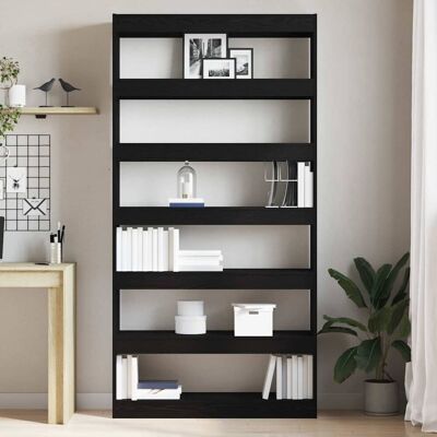Latitude Run Book Cabinet with Shelf with Storage Engineered Wood Living Room Indoor Dark Black (6 Shelves) 198cm H x 100cm W x 30cm D Latitude Run Book Cabinet with Shelf with Storage Engineered Wood Living Room Indoor Dark Black (6 Shelves) 198cm H x 100cm W x 30cm D