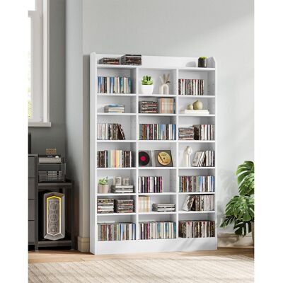 Symple Stuff CD/DVD Storage Rack, 747 CD Storage Tower, Storage Racks Shelf with Adjustable shelves, Media Display Stand Units for Living Room Study, 100 x 17 x 15 154.5cm H X 100cm W X 17cm D Symple Stuff CD/DVD Storage Rack, 747 CD Storage Tower, Storage Racks Shelf with Adjustable shelves, Media Display Stand Units for Living Room Study, 100 x 17 x 15 154.5cm H X 100cm W X 17cm D