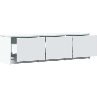17 Stories TV Cabinet With LED With Drawer Engineered Wood Modern Storage Simple White 40cm H x 140cm L x 34cm W 17 Stories TV Cabinet With LED With Drawer Engineered Wood Modern Storage Simple White 40cm H x 140cm L x 34cm W