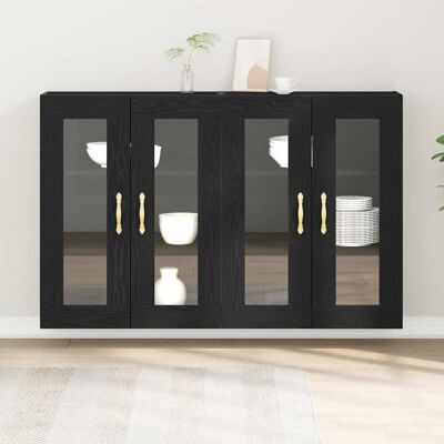 Lily Manor Wall Mounted Cabinets 2 Pcs 69,5X34x90 Cm Engineered Wood Black Oak 90cm H X 69.5cm W X 34cm D Lily Manor Wall Mounted Cabinets 2 Pcs 69,5X34x90 Cm Engineered Wood Black Oak 90cm H X 69.5cm W X 34cm D