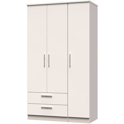 Latitude Run Borgeson Triple Wardrobe with 2 Drawers in Modern Oak Gloss/Kashmir 196cm H X 111cm W X 53cm D Latitude Run Borgeson Triple Wardrobe with 2 Drawers in Modern Oak Gloss/Kashmir 196cm H X 111cm W X 53cm D