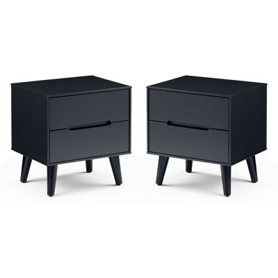 Hykkon Heriberto Alicia Manufactured Wood Bedside Table Black 47cm H X 45cm W X 35cm D Hykkon Heriberto Alicia Manufactured Wood Bedside Table Black 47cm H X 45cm W X 35cm D