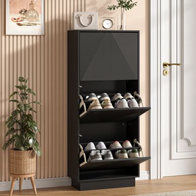 Latitude Run 12 Pair Flip Down Shoe Storage Black 12 Latitude Run 12 Pair Flip Down Shoe Storage Black 12