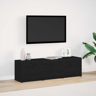 17 Stories TV Cabinet With LED With Drawer Engineered Wood Modern Storage Simple Black Oak 40cm H x 140cm L x 34cm W 17 Stories TV Cabinet With LED With Drawer Engineered Wood Modern Storage Simple Black Oak 40cm H x 140cm L x 34cm W